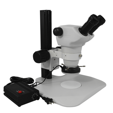 8X-50X Widefield Zoom Stereo Microscope, Binocular, Track Stand, LED Ring Light