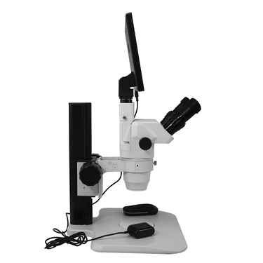 15.2X-105.3X 6.5-45X Super Widefield Zoom Stereo Microscope, Trinocular, Track Stand + LCD Display Digital Camera