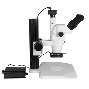 6.5X-45X Super Widefield Zoom Stereo Microscope, Trinocular, Track Stand, LED Ring Light + 3M CMOS Digital Camera
