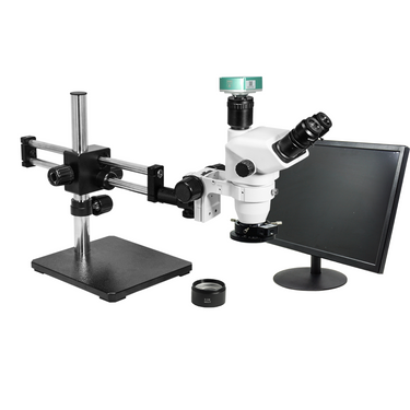 2.0 Megapixels 3.35-45X CMOS Polarizing LED Light Dual Arm Stand Trinocular Zoom Stereo Microscope SZ02060538