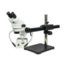 7X-45X Widefield Zoom Stereo Microscope, Trinocular, Gliding Arm Boom Stand, SKU SZ02010432, three quarter front view
