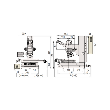 20-1000X LED Dual Illuminated Light XY Stage Travel Distance 200x100mm Measuring Microscope (Bright Field, Measuring Range: 200x100) Mitutoyo-176-872-10