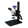6.7-45X 8 Megapixels CMOS LED Light Curved Arm Stand Trinocular Zoom Stereo Microscope, SKU SZ02020134, three quarter front view