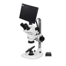 4-200X 5.0 Megapixels CMOS LED Light Post Stand LED Dual Illuminated Light  Trinocular Zoom Stereo Microscope, SKU SZ02030234, three quarter front view