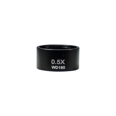 Objective Working Distance 180mm 0.5X Objective, SKU MZ19034211, three quarter front view