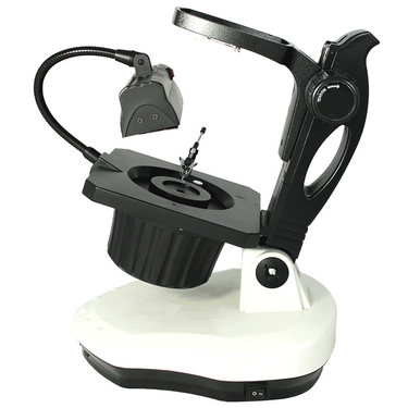 Jewelry Gem Microscope Stand, B&L Focus Rack, Top and Bottom Light, Fluorescent and Halogen