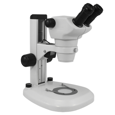 8X-50X Widefield Zoom Stereo Microscope, Binocular, Track Stand (Track Length 280mm) LED Top and Bottom Light, Fan Shaped Base
