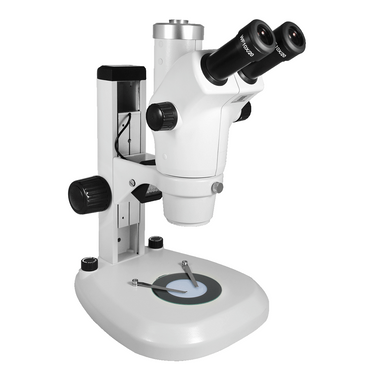 6X-50X Widefield Zoom Stereo Microscope, Trinocular, Track Stand, LED Top and Bottom Light