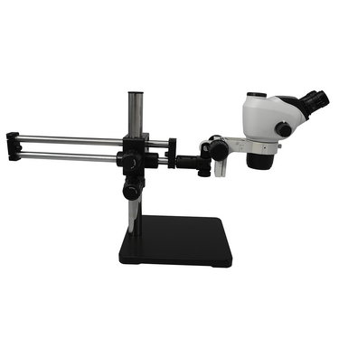 6.6X-51X WF Binocular Zoom Stereo Microscope + Boom Cross Dual Arm Stand