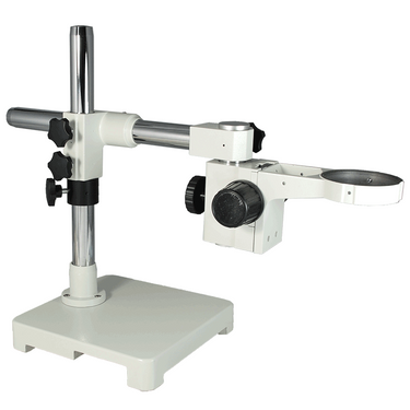 Microscope Boom Stand, Single Arm, 76mm Focus Rack, Heavy Duty (White)