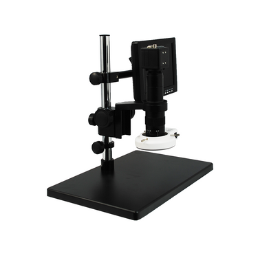 0.35X-2.25X LED Industrial Inspection Video Zoom Microscope, Post Stand + Digital Camera + 8 in. Monitor
