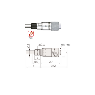 0-0.25″ Mechanical Micrometer Head Graduation 0.001″ 0.25" Flat Mechanical Micrometer Head Mitutoyo-148-202-10