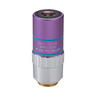 Objective Working Distance 9.76mm 50X LCD Infinity High Resolution Long Working Distance Plan Apochromatic NUV Objective, SKU Mitutoyo-378-891-6, three quarter front view