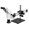 4-32.5X Polarizing LED Light Dual Arm Stand Binocular Parallel Zoom Stereo Microscope, SKU PZ02150124, three quarter front view