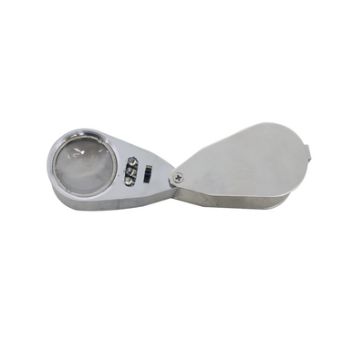 40X LED Jeweler's Loupe - All-Metal Magnifier (LED Currency Detecting/Jewelry Identifying Type) 40x25mm