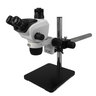 6.6X-51X Widefield Zoom Stereo Microscope, Trinocular, Single Arm Boom Stand, SKU SZ02050431, three quarter front view
