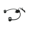 LED Dual Gooseneck Point Light Microscope Illuminator 5W with Focusing Rack for Post Stand, SKU ML46221221, three quarter front view