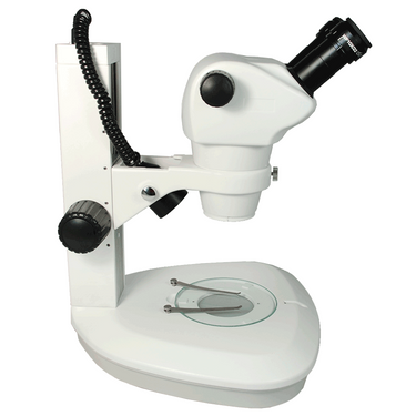 8X-50X Widefield Zoom Stereo Microscope, Binocular, Track Stand (Track Length 300mm) LED Top and Bottom Light, Fan Shaped Base