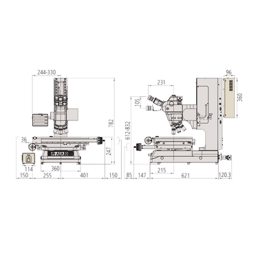 20-1000X LED Dual Illuminated Light XY Stage Travel Distance 300x170mm Measuring Microscope (Bright Field, Measuring Range: 300x170, Motor-Driven Z-Axis Models) Mitutoyo-176-895-13
