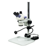 7-30X LED Light Post Stand Trinocular Zoom Stereo Microscope, SKU SZ02080232, three quarter front view