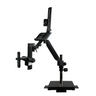 0.35X-2.25X Video Zoom Microscope on Flexible Articulating Arm Post Stand with Monitor Holder, SKU MZ02010176, three quarter front view