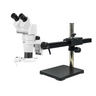 8-65X Ball Bearing Boom Stand Fluorescence Light Binocular Parallel Zoom Stereo Microscope, SKU PZ02080245, three quarter front view