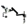 3.35-45X Flexible Arm Fluorescence Light Binocular Zoom Stereo Microscope, SKU SZ02060722, three quarter front view