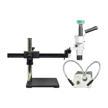 2.0 Megapixels 8-50X CMOS Ball Bearing Boom Stand Halogen Light Trinocular Parallel Zoom Stereo Microscope PZ02080271