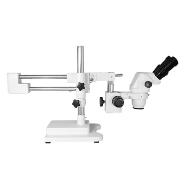 6.5X-45X Super Widefield Zoom Stereo Microscope, Binocular, Double Arm Boom Stand with Arbor
