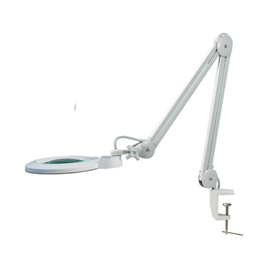 3, 5 & 8 Diopter LED Magnifying Lamp with Clamp – 3 Interchangeable 5-inch Glass Lenses