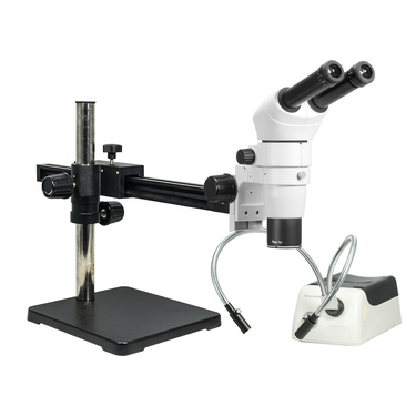 8-50X Ball Bearing Boom Stand Halogen Light Binocular Parallel Zoom Stereo Microscope PZ02080261
