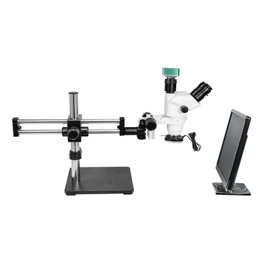 2.0 Megapixels 6.7-45X CMOS LED Light Dual Arm Stand Trinocular Zoom Stereo Microscope SZ02060535