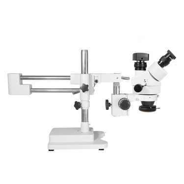 3.5X-180X Widefield Zoom Stereo Microscope, Trinocular, Double Arm Boom Stand, LED Light + 16M CMOS Digital Camera