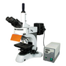 40X-1000X Fluorescence Microscope, Trinocular, Dual Light MH + 0.45X Video Camera Coupler Adapter, SKU FM13010303, three quarter front view