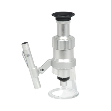 40X LED Portable Shop Field Inspection Measuring Microscope + Pen Light and Helicoid Focus