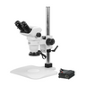 6.7-45X LED Light Post Stand Binocular Zoom Stereo Microscope, SKU SZ02060222, three quarter front view