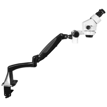 7X-45X Widefield Zoom Stereo Microscope, Binocular, Pneumatic Articulating Arm Table Clamp