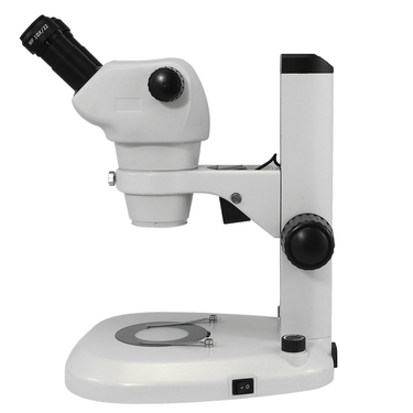 8X-50X Widefield Zoom Stereo Microscope, Binocular, Track Stand (Track Length 280mm) LED Top and Bottom Light, Fan Shaped Base