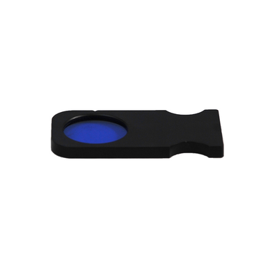 32mm Microscope Filter (Blue) in Slider Holder, SKU MT05175521, three quarter front view