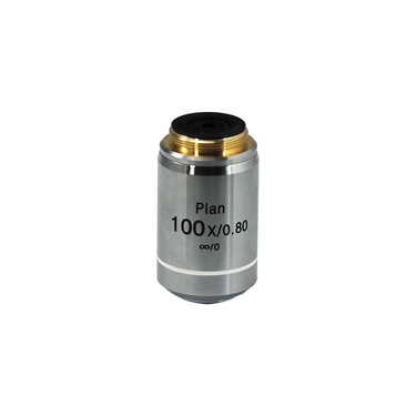 100X Infinity-Corrected Plan Achromatic Metallurgical Microscope Objective Lens Working Distance 2mm, SKU MT13033831, three quarter front view