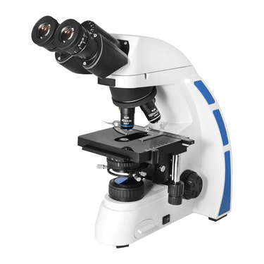 40X-1000X Biological Compound Laboratory Microscope, Binocular, Halogen Light, Adjustable Eyepieces, SKU BM05100203, three quarter front view