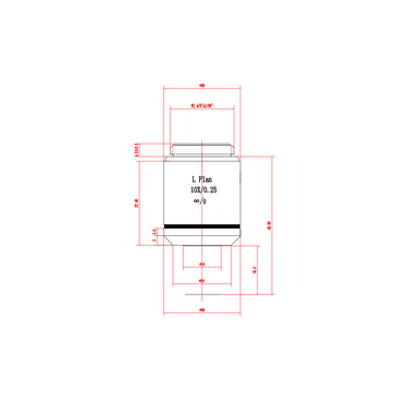 Objective Working Distance 16mm 10X Infinity Plan Long Working Distance Achromatic Metallurgical Objective MT02503331