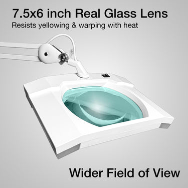 3 Diopter (1.75X) LED Magnifying Lamp with Clamp - Rectangle Head