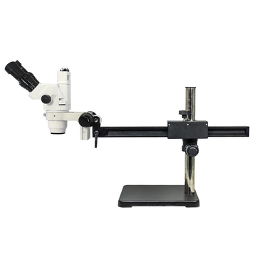6.5X-45X Super Widefield Zoom Stereo Microscope, Trinocular, Gliding Arm Boom Stand
