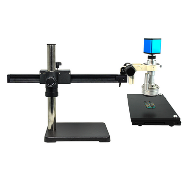 0.65-4.5X Industrial Inspection 3D Video Microscope + HDMI Digital Camera, Gliding Stand