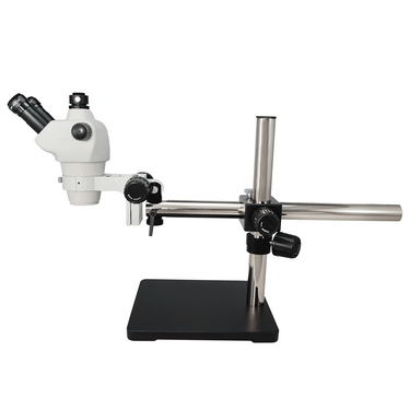 8X-50X Widefield Zoom Stereo Microscope, Trinocular, Single Arm Boom Stand