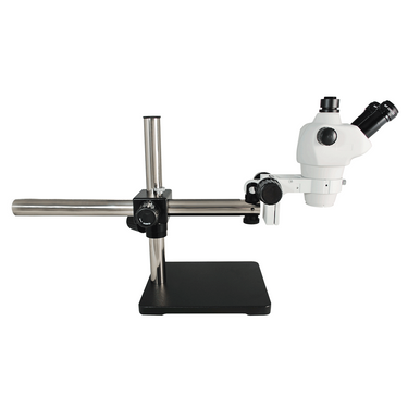 8X-50X Widefield Zoom Stereo Microscope, Trinocular, Single Arm Boom Stand