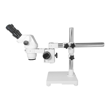 6.5X-45X Super Widefield Zoom Stereo Microscope, Binocular, Single Arm Boom Stand with Arbor