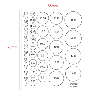 Microscope Stage Micrometer, Calibration Film Ruler, Circle Size Estimation Measurement Chart, SKU RT02420211, three quarter front view