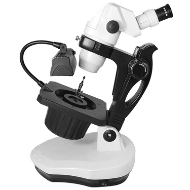 6.7X-45X Professional Jewelry Gem Stereo Zoom Microscope, Binocular, Fluorescent/Halogen Light, Dark Field